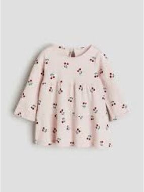 H&M Kids Toddler Cherry Pattern Dress Pink Red Summer Vacation 2T
